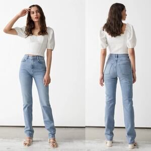 & Other Stories Favourite Cut Jeans Size 27 High Rise Straight Leg Denim